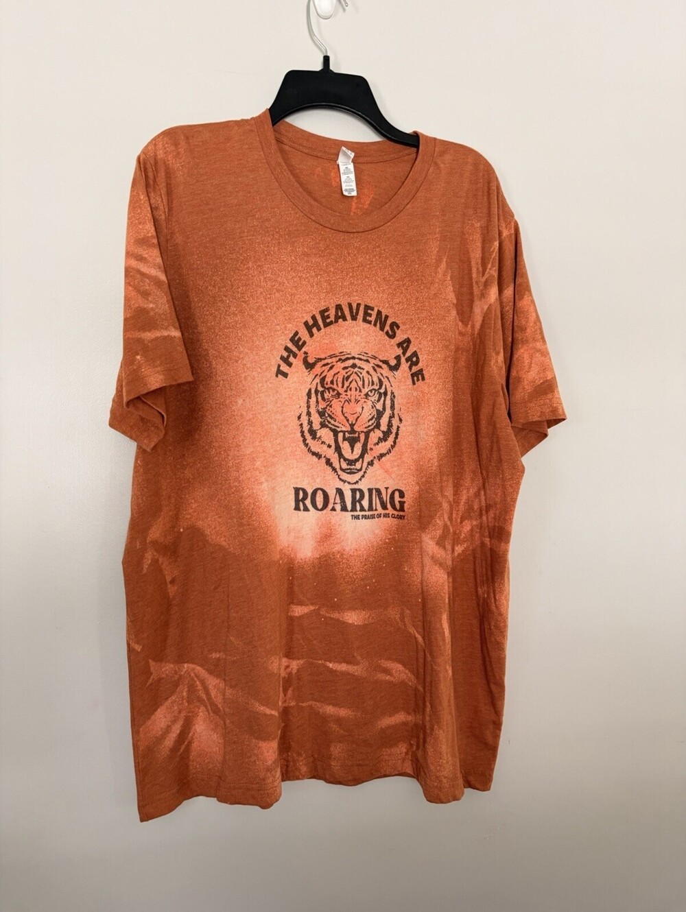 2XL Orange Tee Tiger The Heavens are Roaring Praise Bleach Bella Soft Shirt